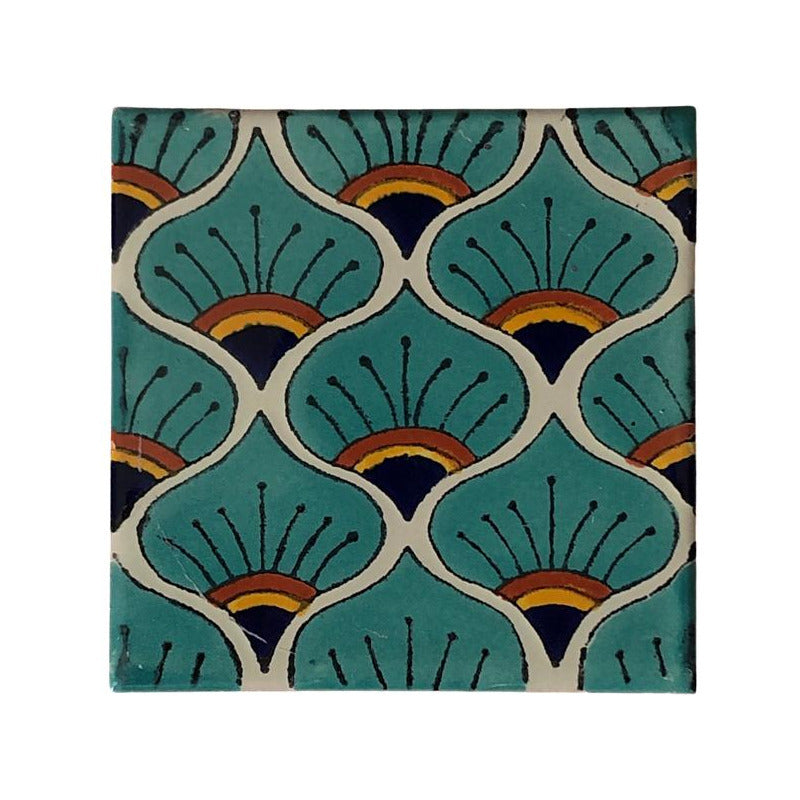 Azulejo 10.5cm Artesanal Tipo Talavera Liso 90pz #acln-42