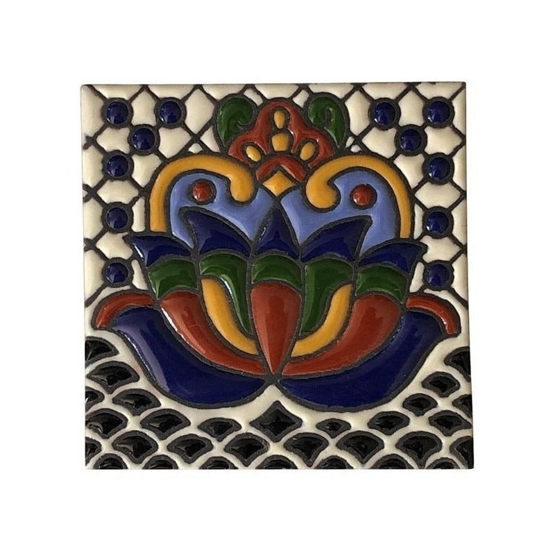Azulejo Artesanal Tipo Talavera Relieve 90pz #acrs-15