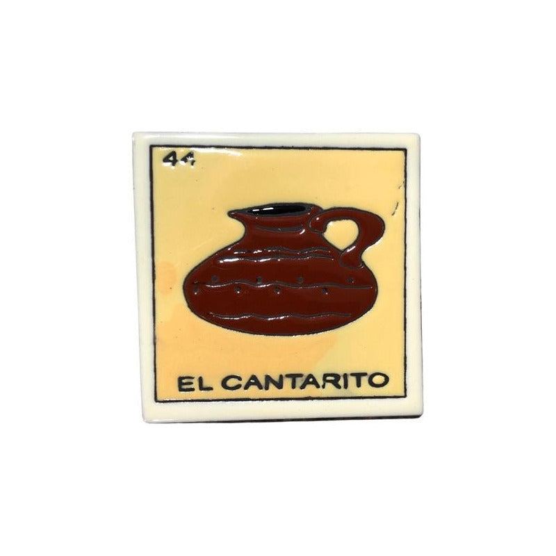Lotería Azulejo Artesanal Tipo Talavera Relieve 10pz #alrn01 El Cantarito
