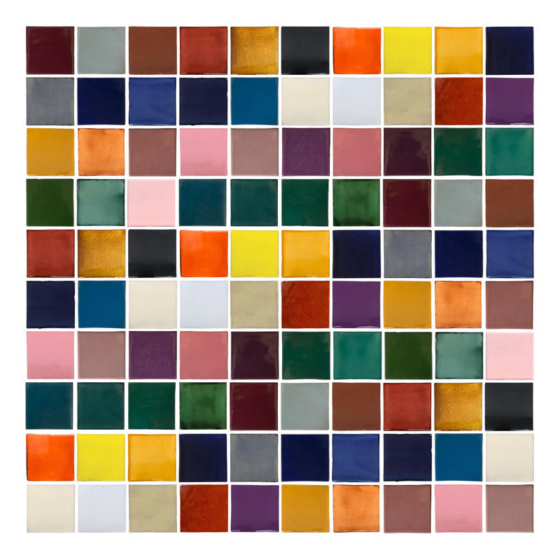 Azulejo Artesanal Talavera Liso 90pz Colores Surtido Colores