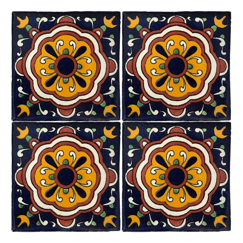 Azulejo 10.5cm Artesanal Talavera Liso 90pz #acln-59