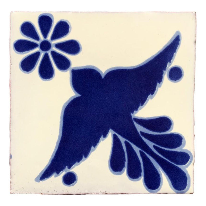 Azulejo 10.5cm Artesanal Tipo Talavera Liso 90pz #acls Acls-133