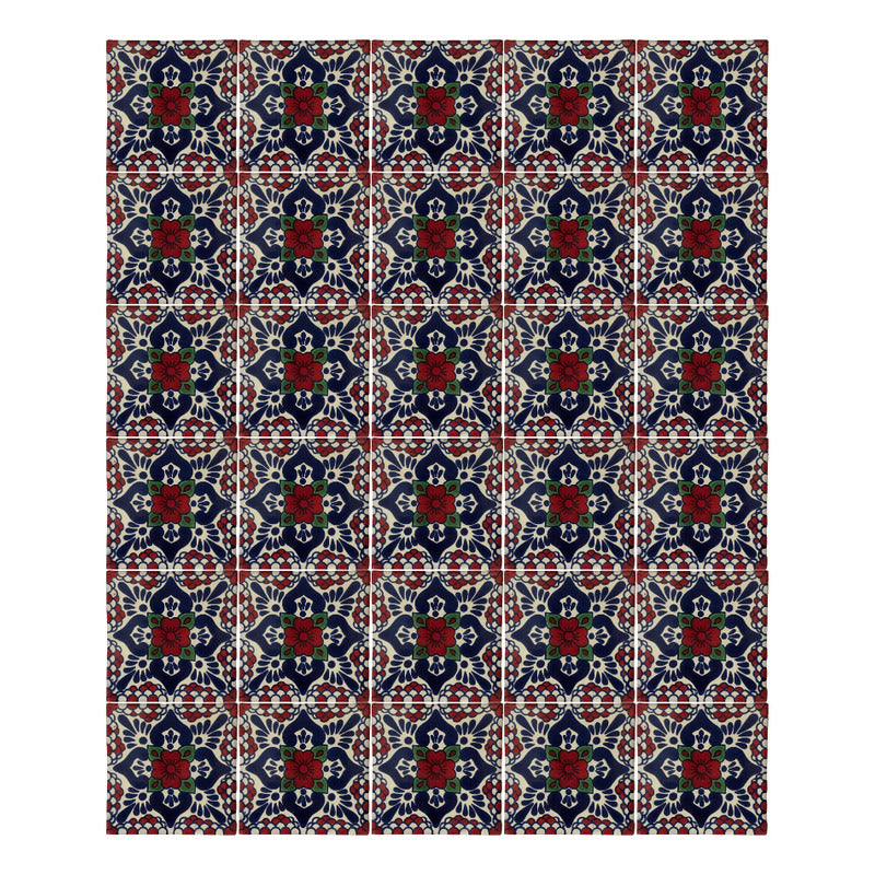 Azulejo 10.5cm Artesanal Tipo Talavera Liso 90pz #acln-22