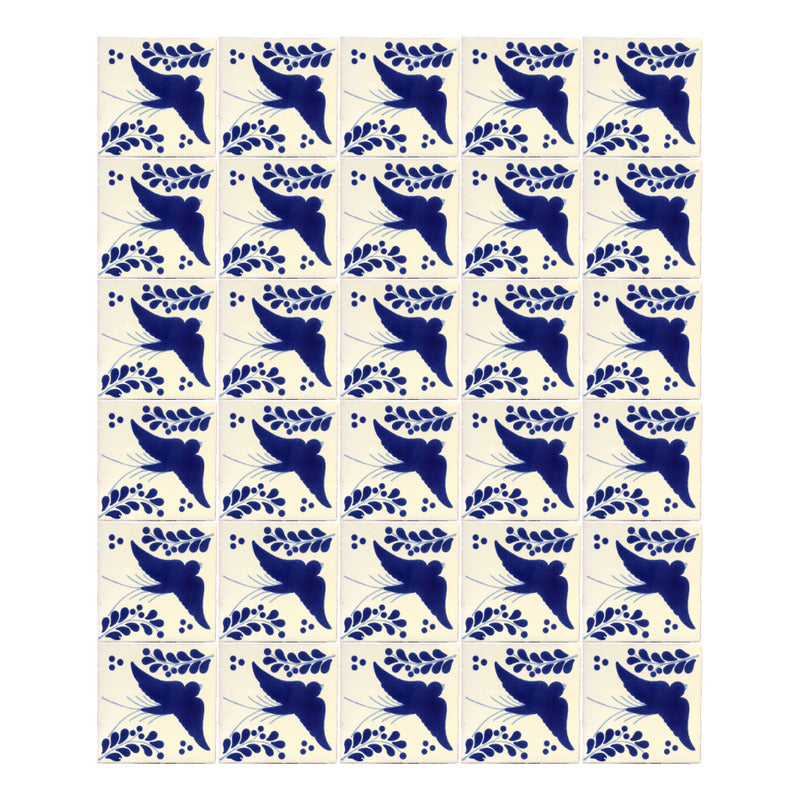 Azulejo 10.5cm Artesanal Tipo Talavera Liso 90pz #acls Acls-130