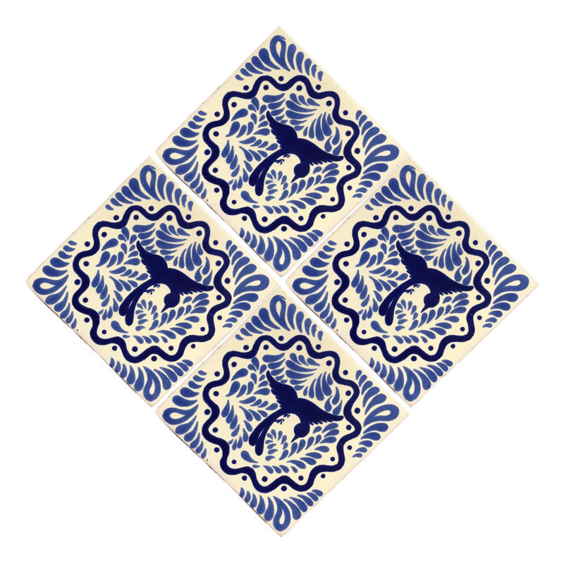Azulejo 10.5cm Artesanal Tipo Talavera Liso 90pz #acls Acls-126