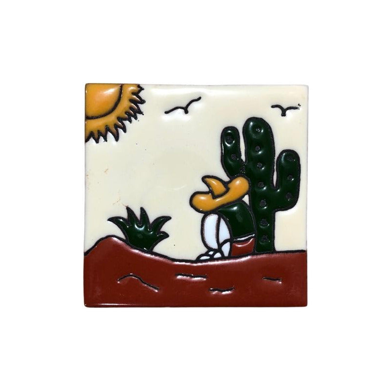 Azulejo 11cm Artesanal Tipo Talavera Relieve 20pz #acrn Acrn-35