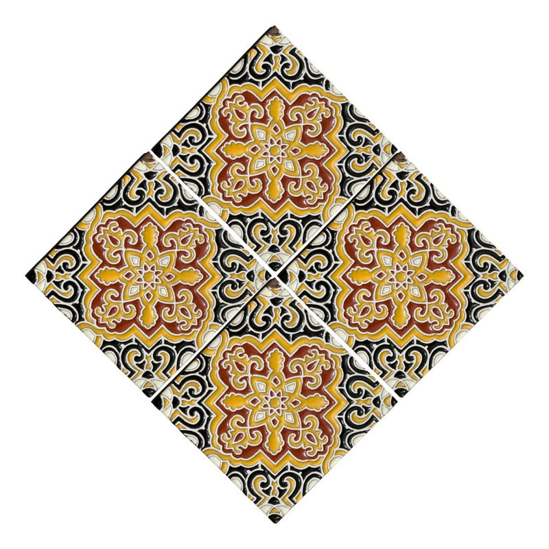 Azulejo 11cm Artesanal Talavera Relieve 90pz #acrs-20