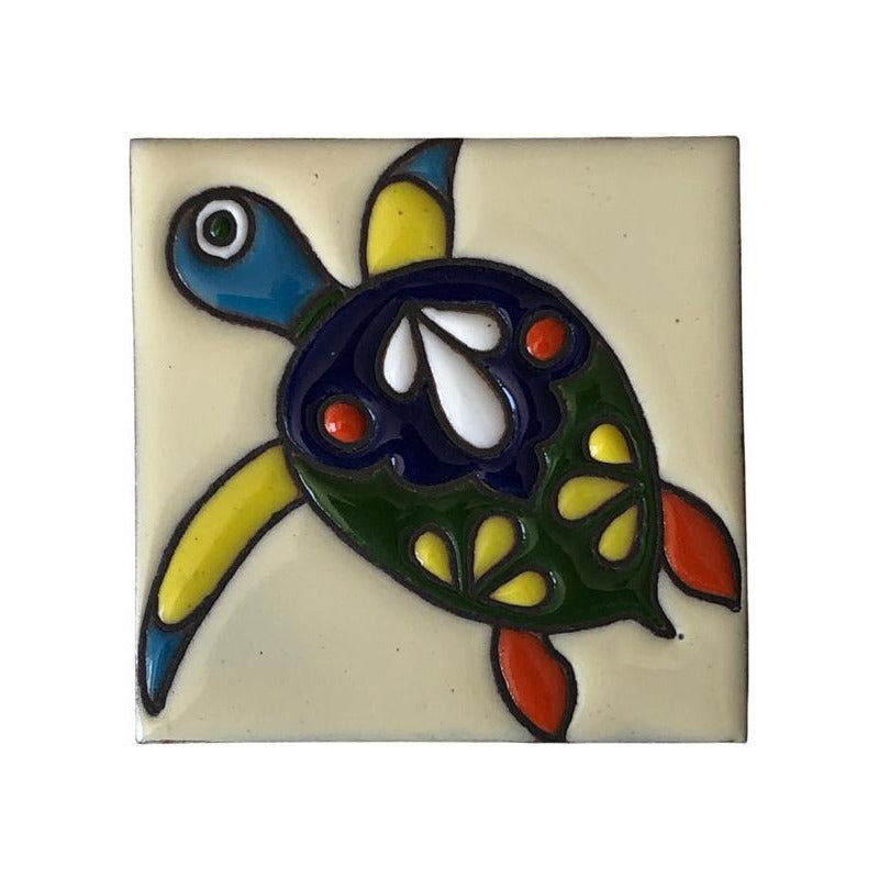 Azulejo 11cm Artesanal Tipo Talavera Relieve 10pz #acrn Acrn-27