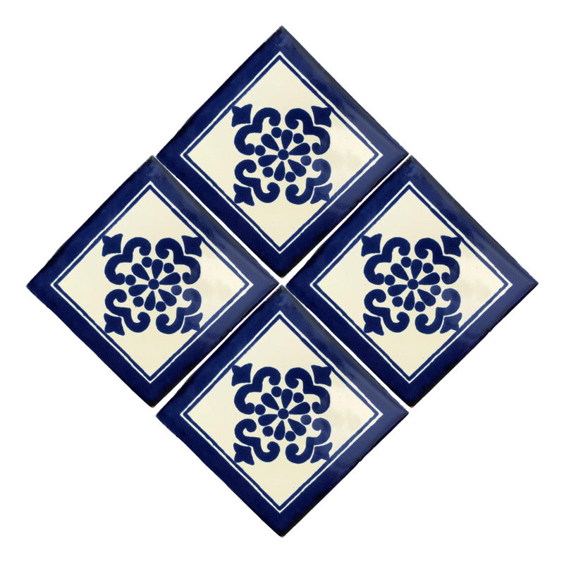 Azulejo 10.5cm Artesanal Talavera Liso 90pz #acls-61