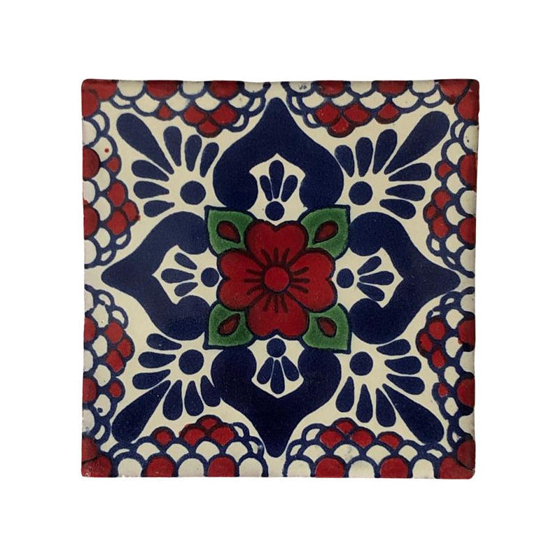 Azulejo 10.5cm Artesanal Tipo Talavera Liso 90pz #acln-22