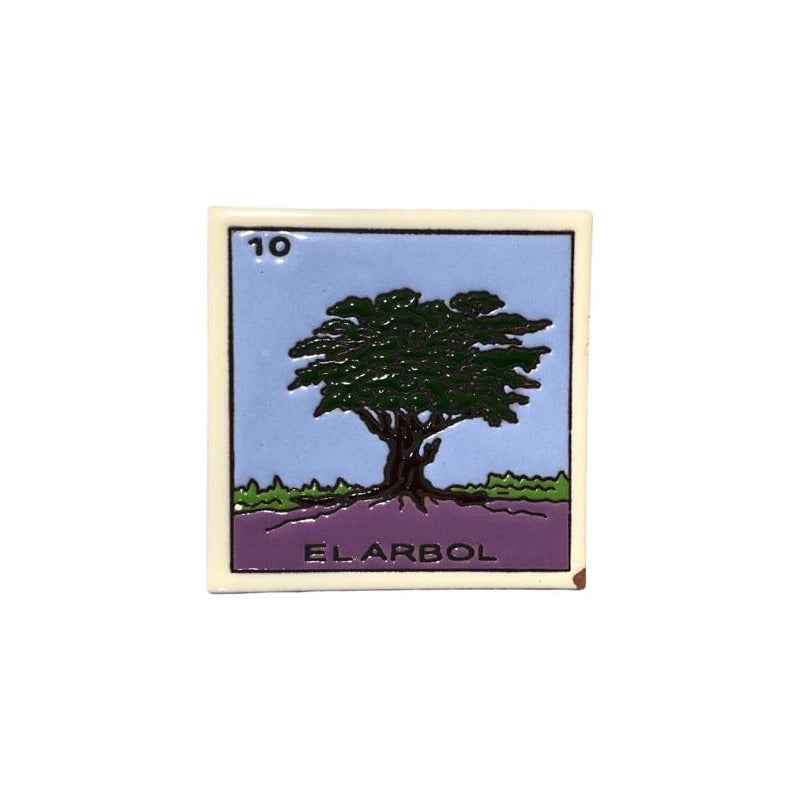 Lotería Azulejo Artesanal Tipo Talavera Relieve 10pz #alrn01 El Arbol
