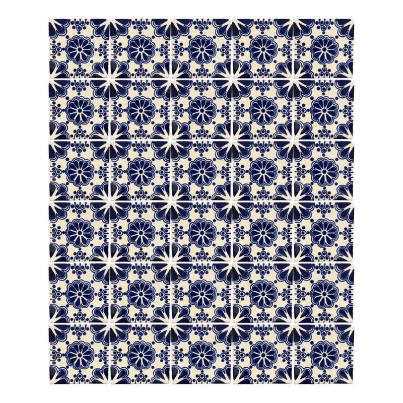 Azulejo 10.5cm Artesanal Tipo Talavera Liso 90pz #acls Acls-58