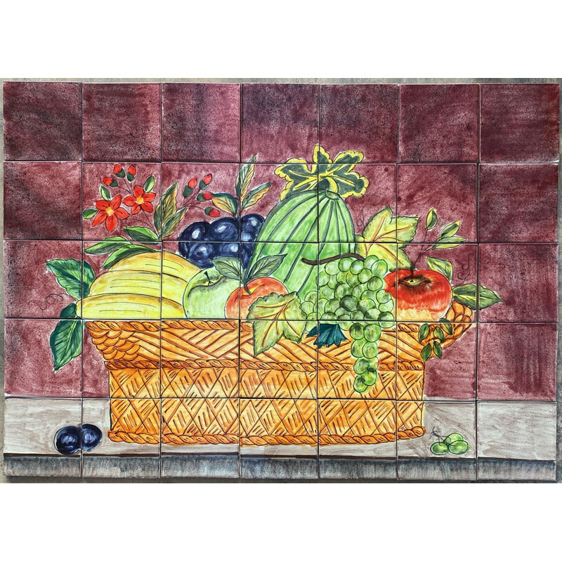 Mural 35pz Azulejo Artesanal Tipo Talavera Liso #m035-110 M035-110