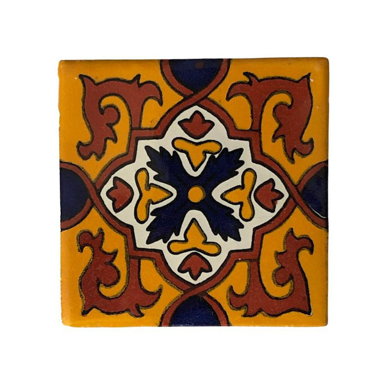 Azulejo 10.5cm Artesanal Tipo Talavera Liso 90pz #acln-24