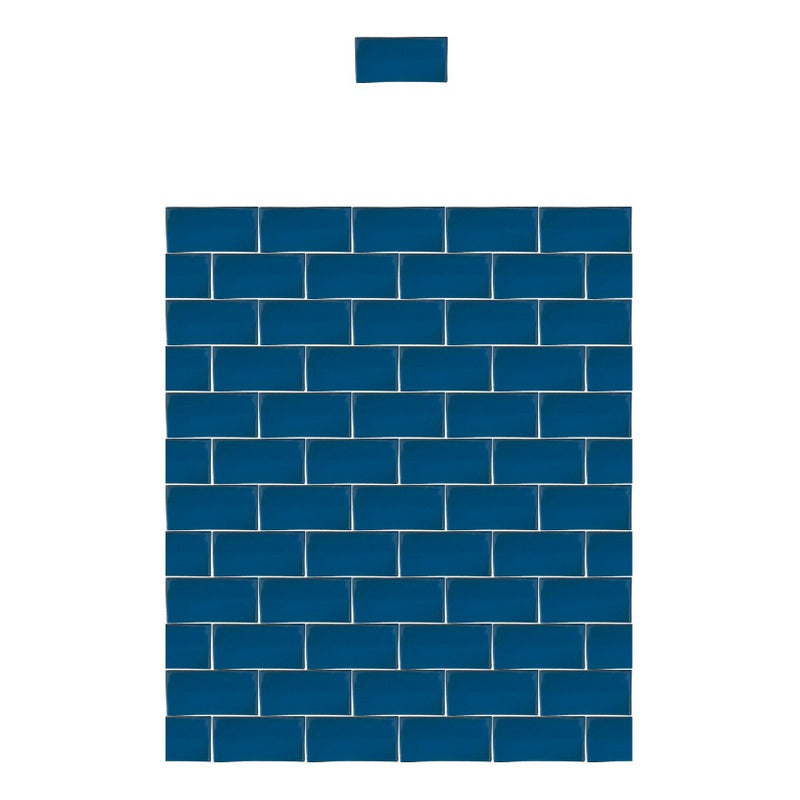 Azulejo 5cmx10cm Artesanal Talavera Liso 200pz Azul Turquesa