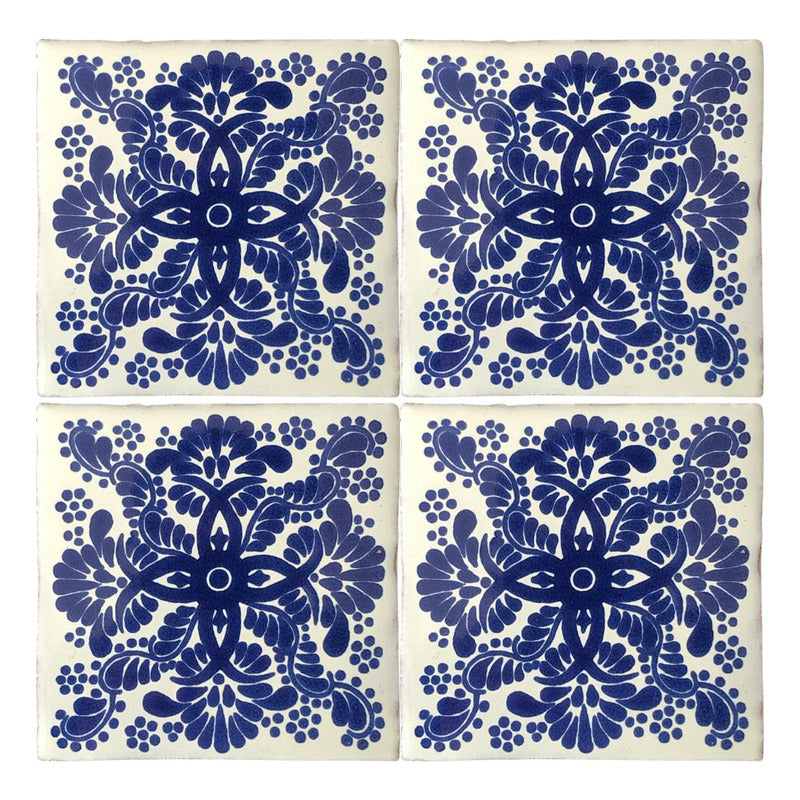 Azulejo 10.5cm Artesanal Tipo Talavera Liso 90pz #acls Acls-51