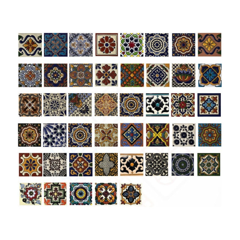 Azulejo 11cm Artesanal Tipo Talavera Relieve 50pz #acrs Surtido Acrs