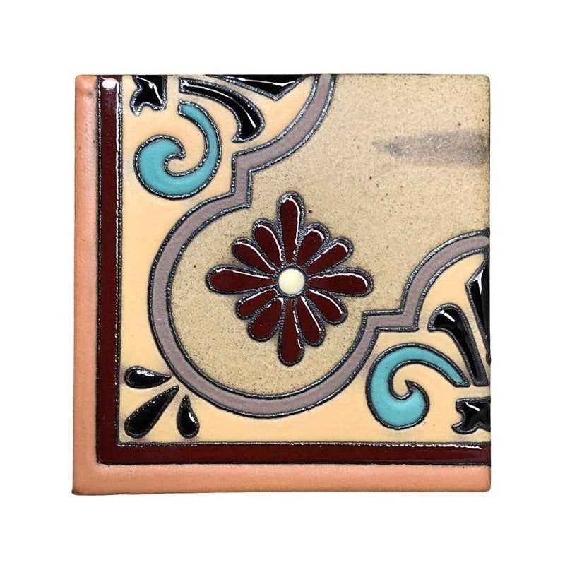 Mural 24pz Azulejo Artesanal Tipo Talavera Relieve #03