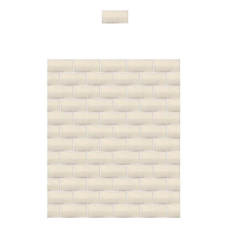 Azulejo 5cmx10cm Artesanal Talavera Liso 200pz Blanco Mex