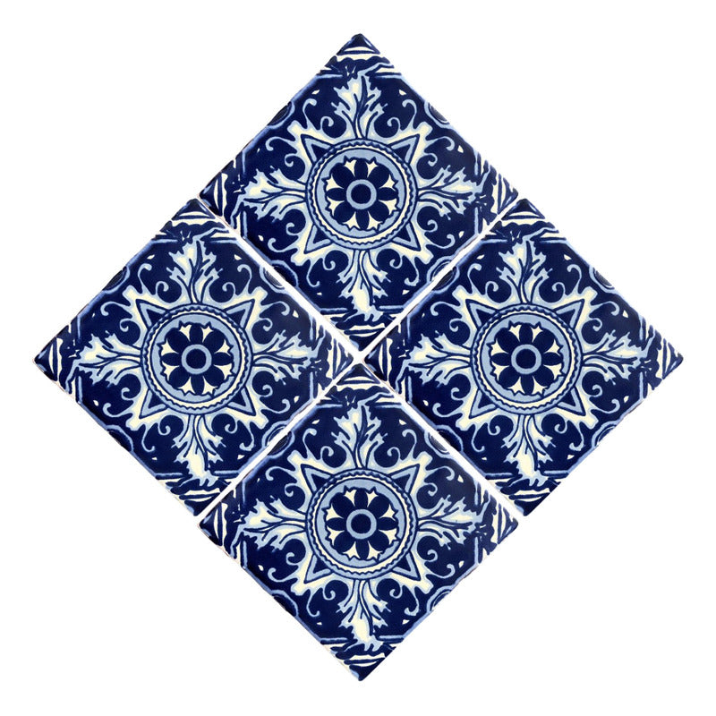 Azulejo 10.5cm Artesanal Talavera Liso 90pz #acls-84