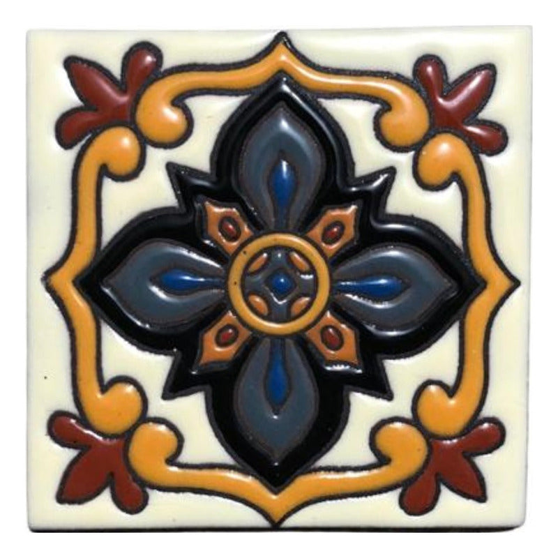 Azulejo Artesanal Tipo Talavera Relieve 90pz #acrs-44