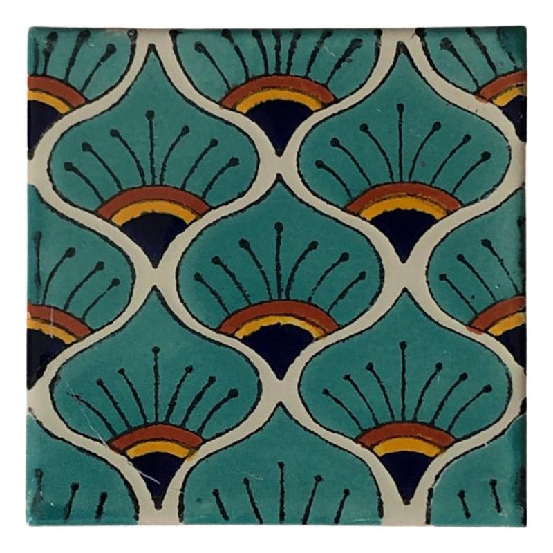 Azulejo 10.5cm Artesanal Talavera Liso 90pz #acln-42