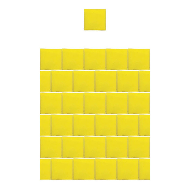 Azulejo 15.5cm Artesanal Talavera Liso 44pz Colores Amarillo Canario