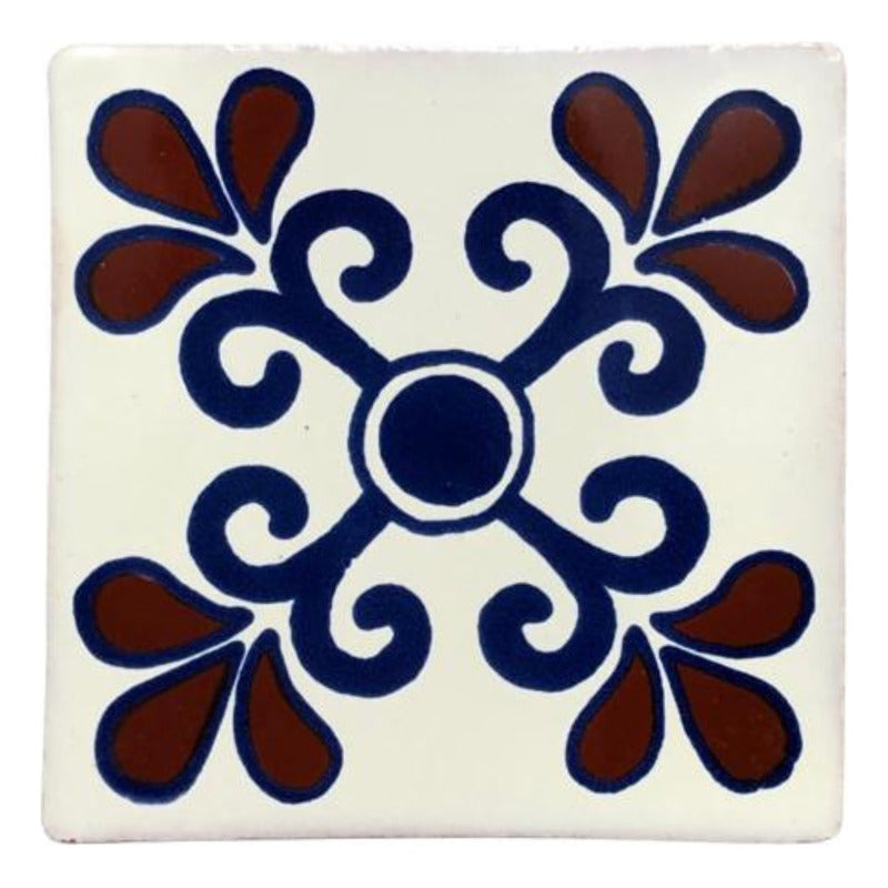 Azulejo 10.5cm Artesanal Tipo Talavera Liso 90pz #acls Acls-99