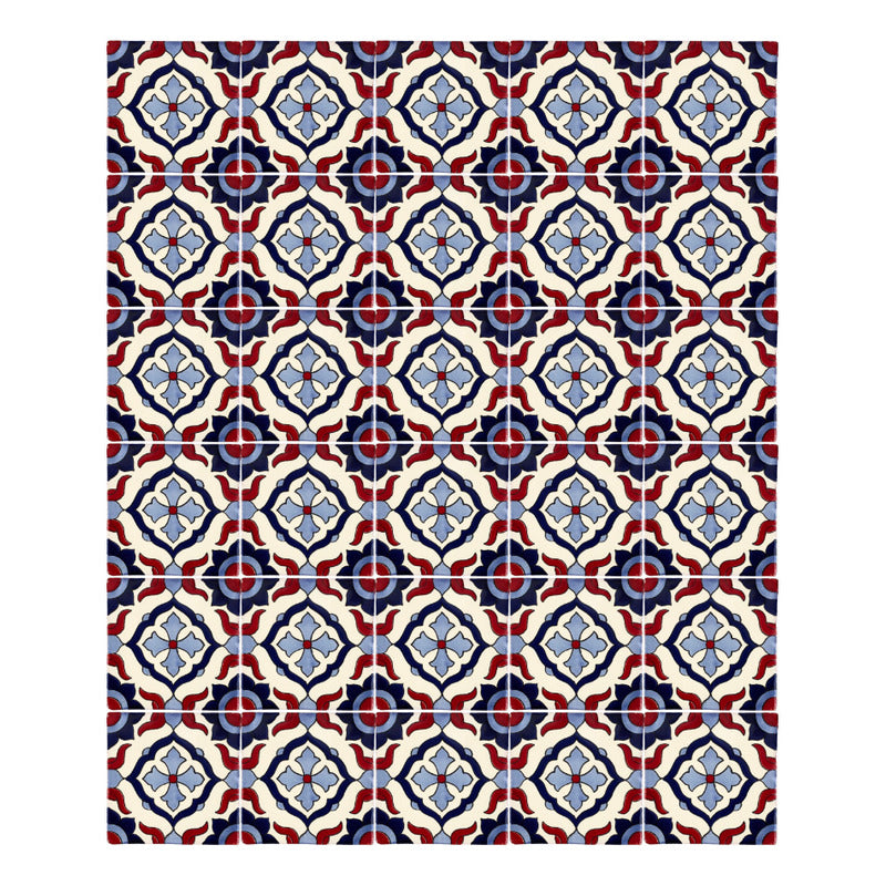 Azulejo 10.5cm Artesanal Tipo Talavera Liso 90pz #acln-48