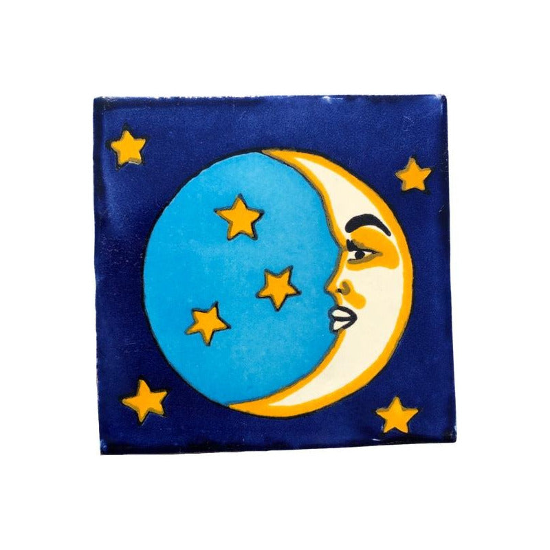 Azulejo 10.5cm Artesanal Tipo Talavera Liso 90pz #acln Acln-16