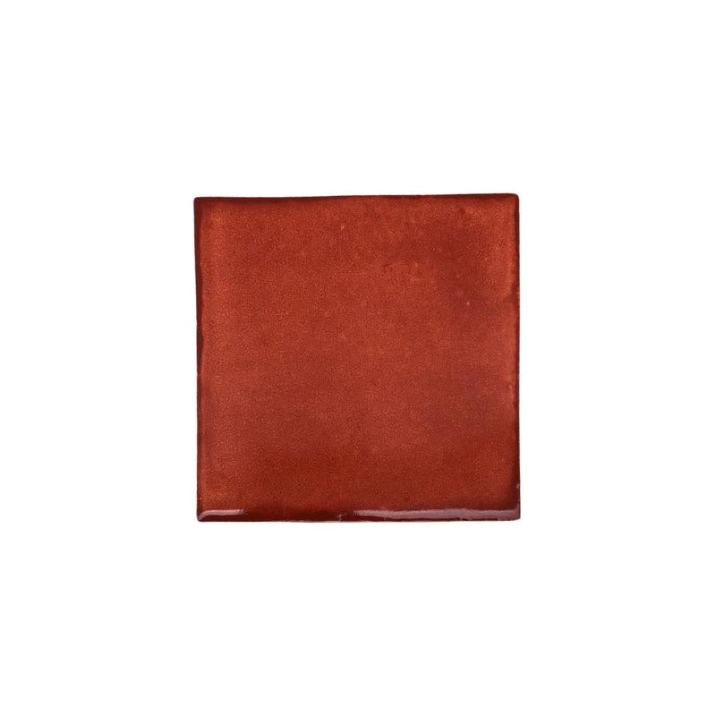 Azulejo 10.5cm Artesanal Tipo Talavera Liso 90pz Colores  Terracota Sobre Blanco