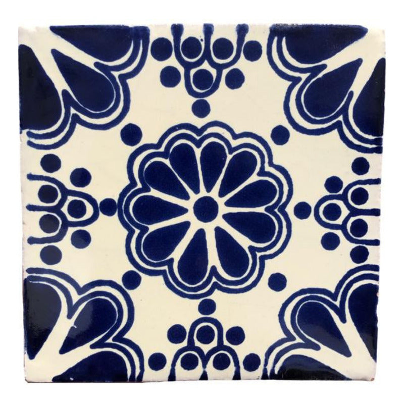 Azulejo 10.5cm Artesanal Tipo Talavera Liso 90pz #acls Acls-58