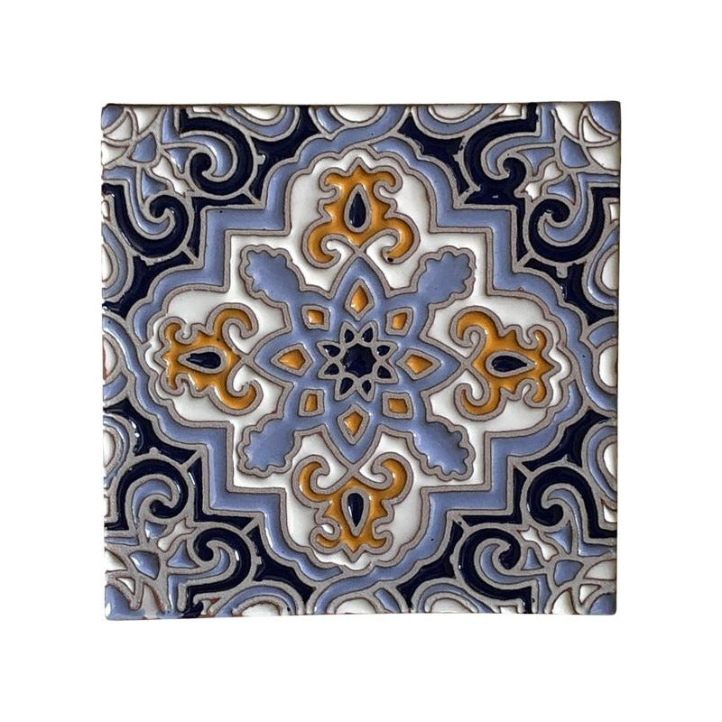 Azulejo 11cm Artesanal Tipo Talavera Relieve 70pz #acrs Acrs-03
