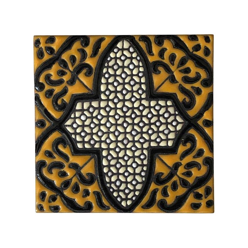 Azulejo 11cm Artesanal Tipo Talavera Relieve 90pz #acrs Acrs-35