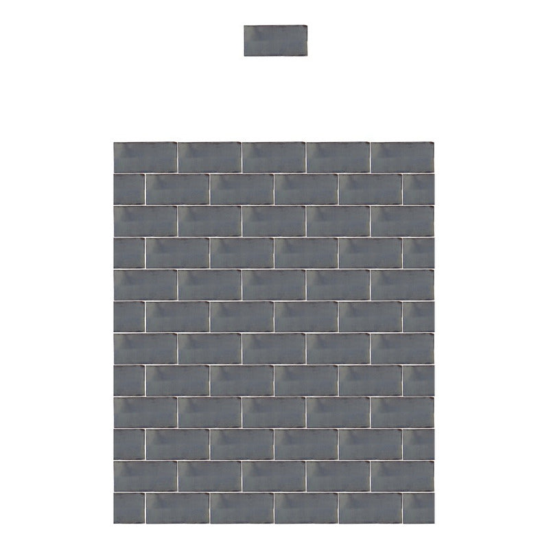 Azulejo 5cmx10cm Artesanal Talavera Liso 200pz Azul Clar S/b