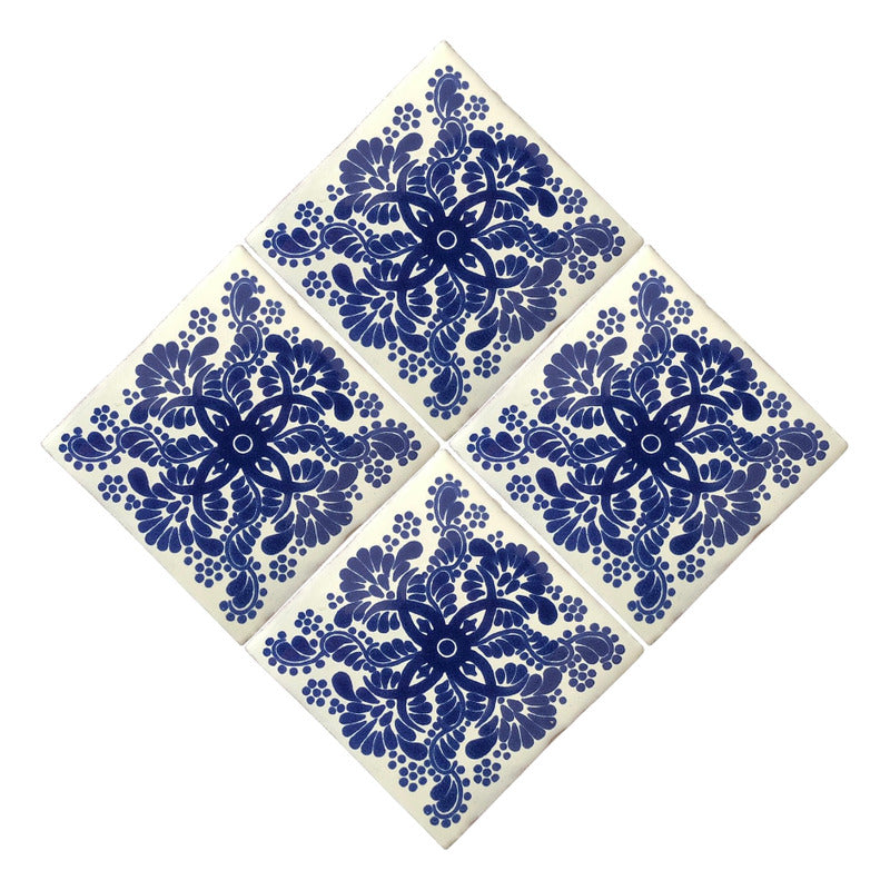 Azulejo 10.5cm Artesanal Talavera Liso 90pz #acls-51