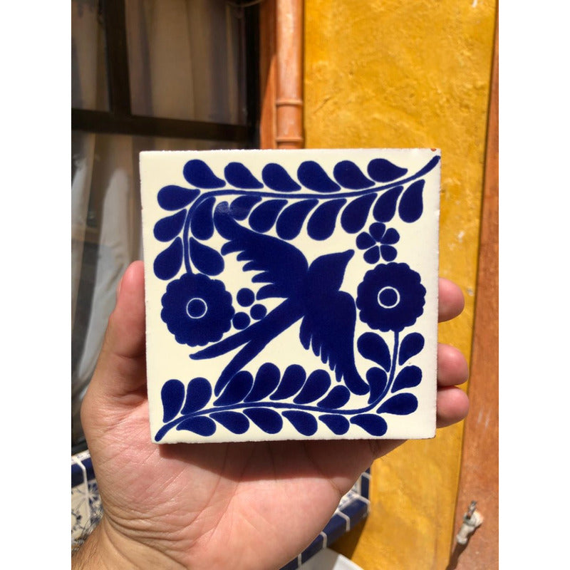 Azulejo 10.5cm Artesanal Tipo Talavera Liso 90pz #acls-124