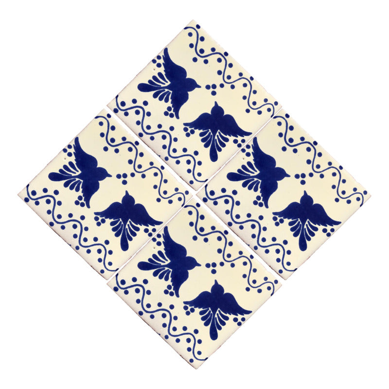 Azulejo 10.5cm Artesanal Talavera Liso 90pz #acls-130