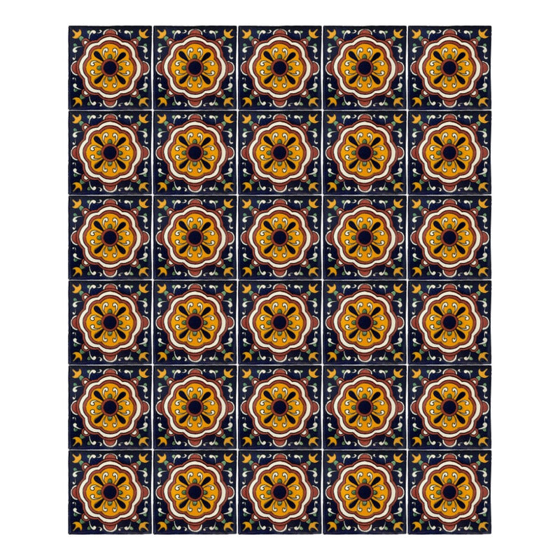 Azulejo Artesanal Tipo Talavera Liso 90pz #acln-59