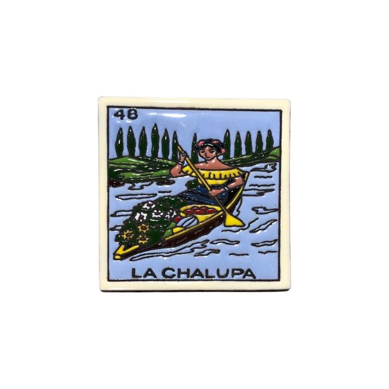 Lotería Azulejo Artesanal Tipo Talavera Relieve 1pz #alrn01 La Chalupa