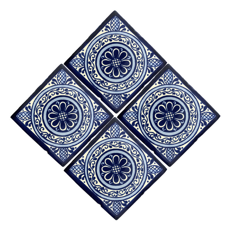 Azulejo 10.5cm Artesanal Tipo Talavera Liso 90pz #acls-83