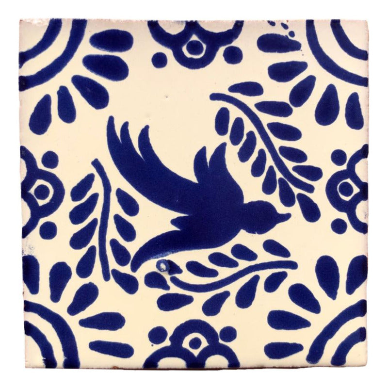 Azulejo 10.5cm Artesanal Tipo Talavera Liso 90pz #acls Acls-136