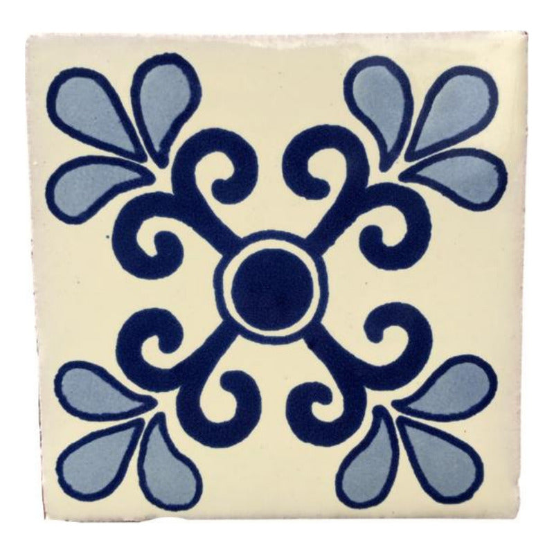 Azulejo 10.5cm Artesanal Tipo Talavera Liso 90pz #acls Acls-89