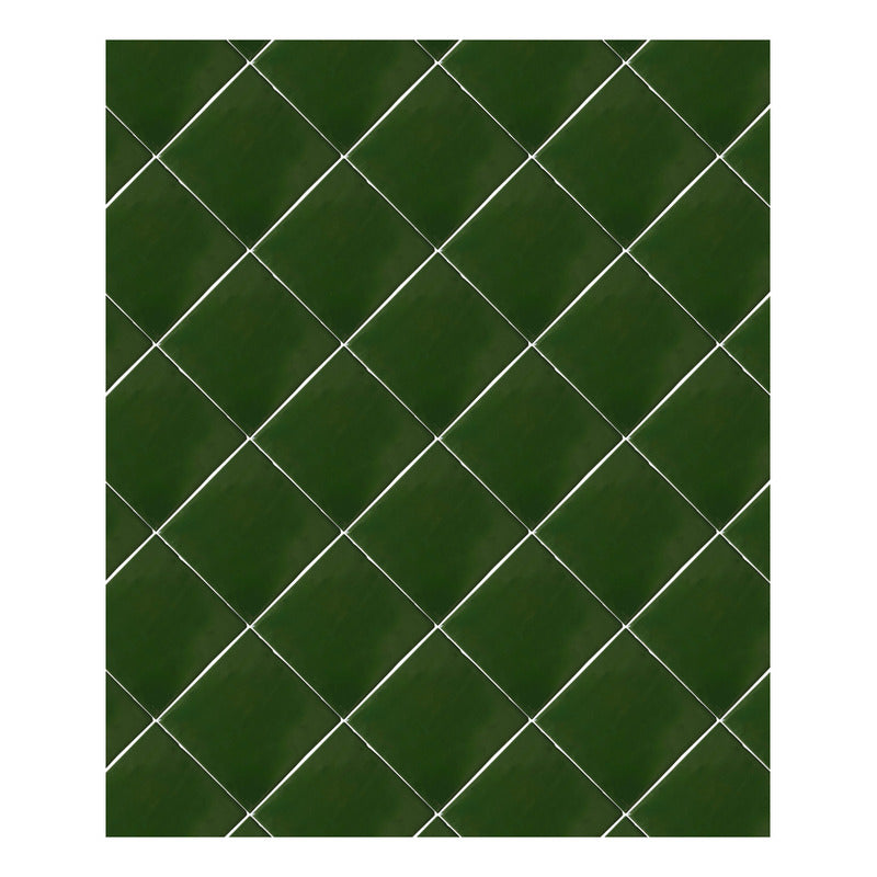 Azulejo 10.5cm Artesanal Tipo Talavera Liso 90pz Colores Verde Cromo