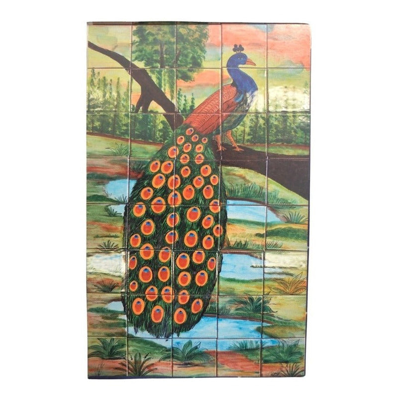 Mural 40pz Azulejo Artesanal Tipo Talavera Liso #m040-01