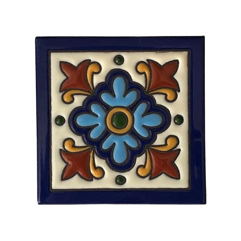 Azulejo Artesanal Tipo Talavera Relieve 90pz #acrs-23