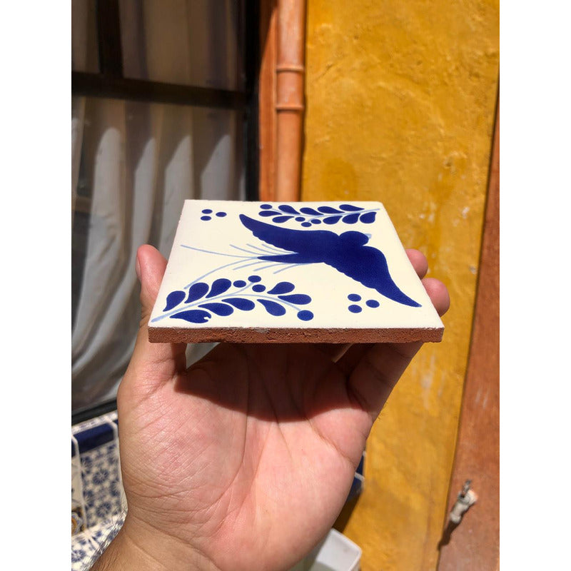 Azulejo 10.5cm Artesanal Tipo Talavera Liso 90pz #acls Acls-131