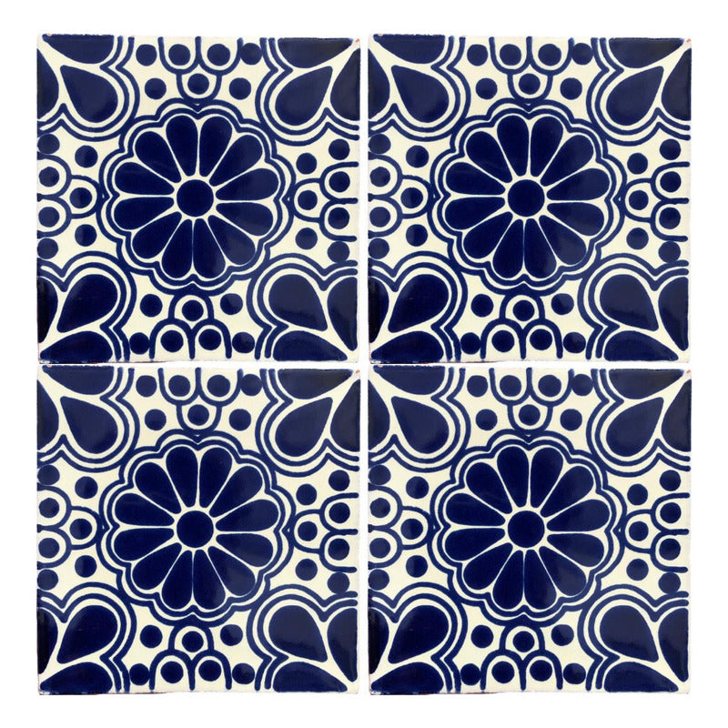 Azulejo 10.5cm Artesanal Tipo Talavera Liso 90pz #acls-56