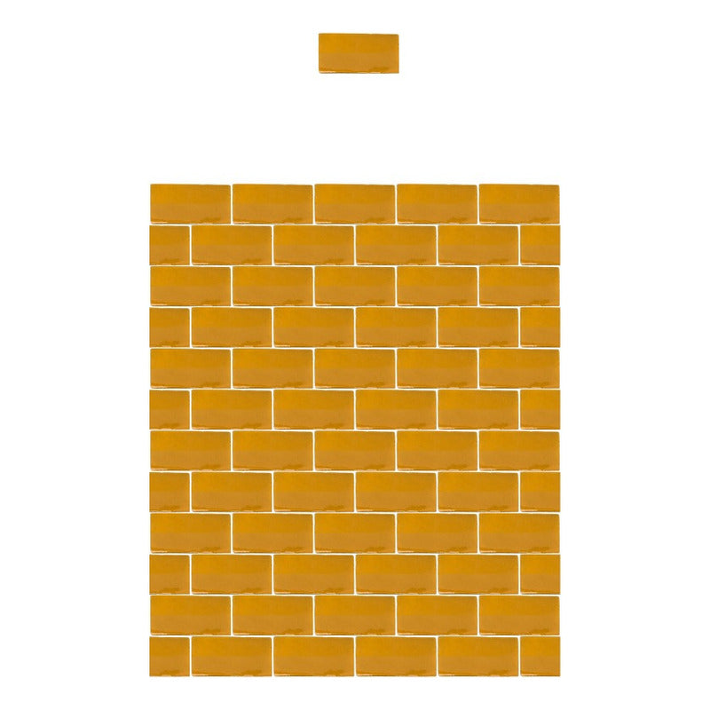 Azulejo 5cmx10cm Artesanal Talavera Liso 200pz Amarillo Most