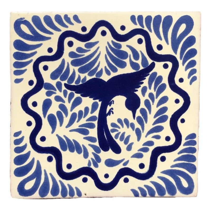 Azulejo 10.5cm Artesanal Tipo Talavera Liso 90pz #acls-126